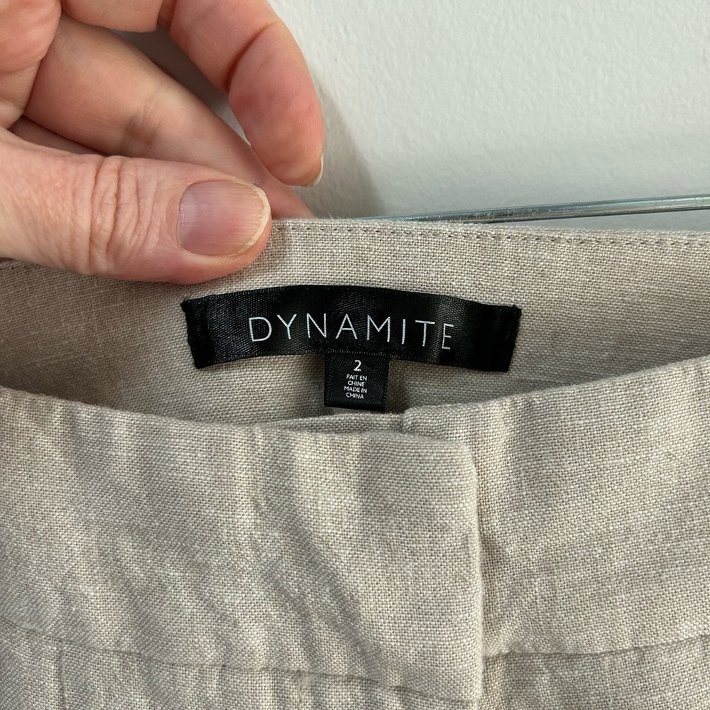 Dynamite Light Beige pants size 2 linen/cotton blend - Picture 2 of 4